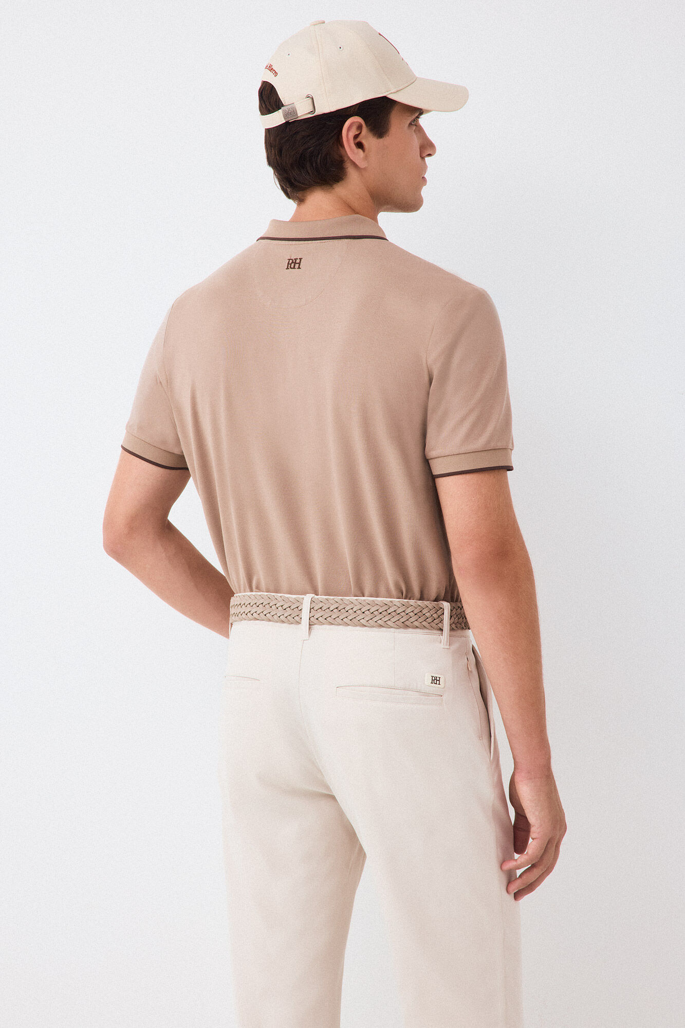 Pedro del Hierro Plain polo shirt Beige