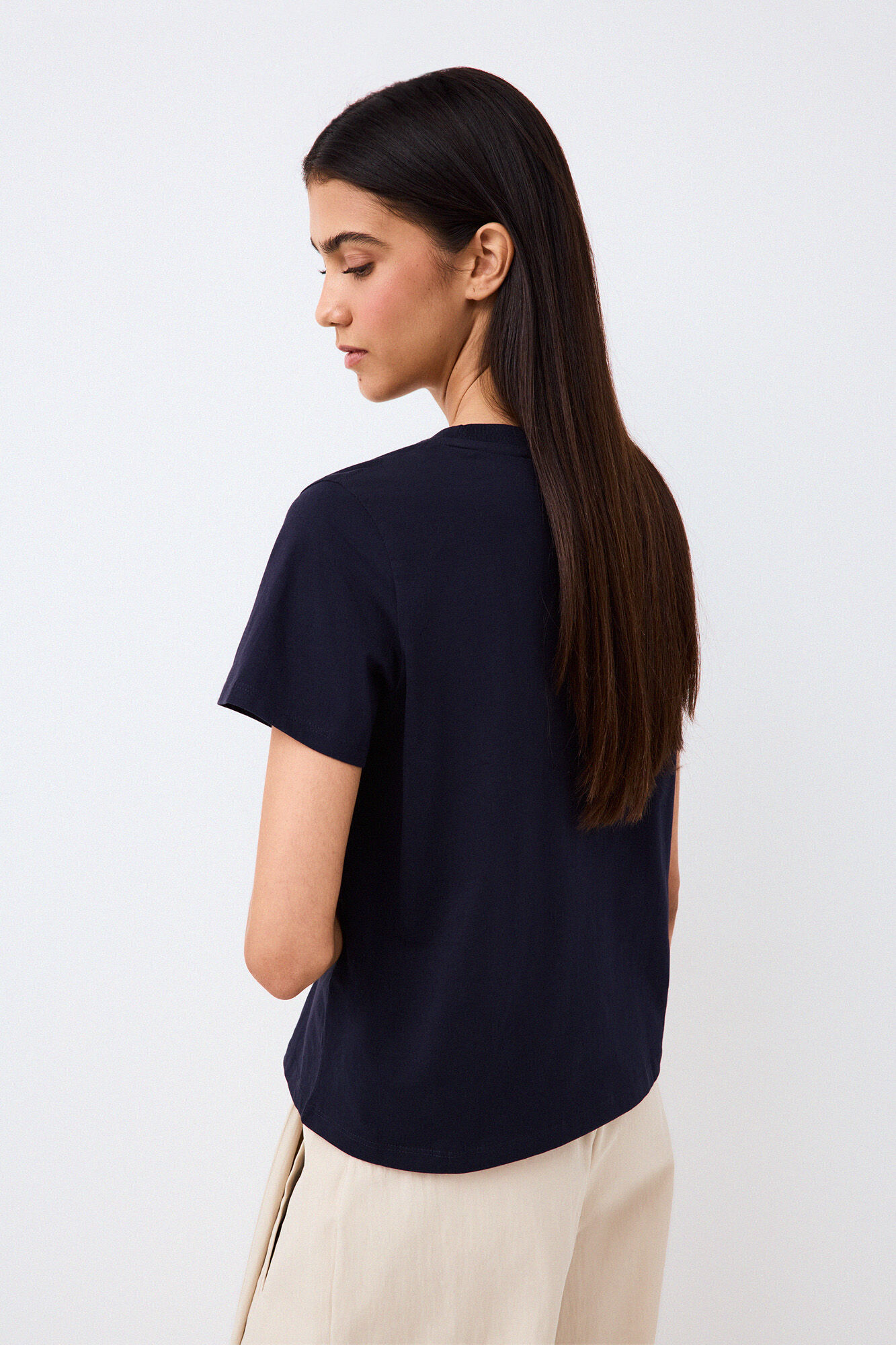 Pedro del Hierro Short sleeve T-shirt with pocket and chain detail Blue