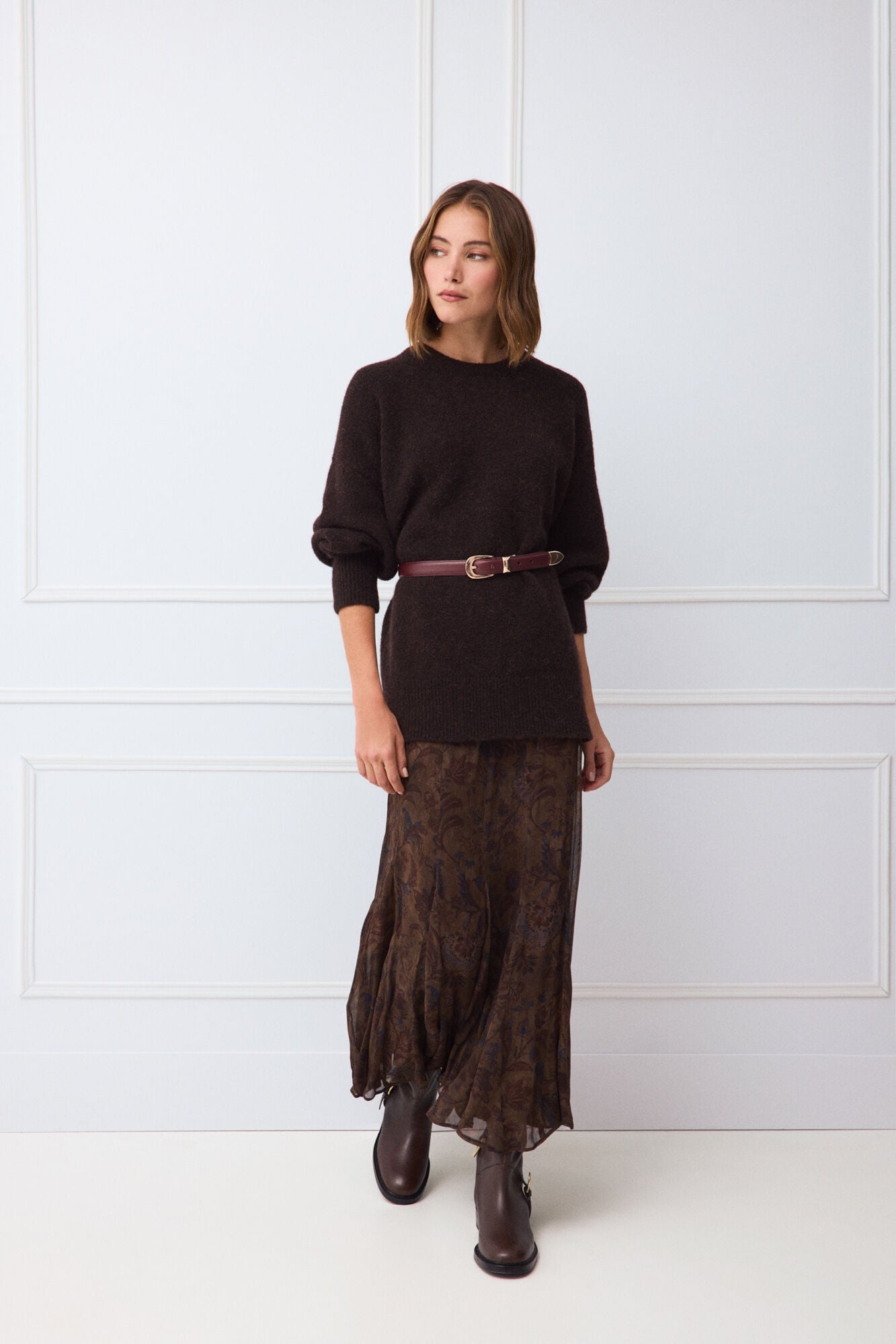 TFP by Tamara Falc&oacute; Oversize crew neck jumper Brown