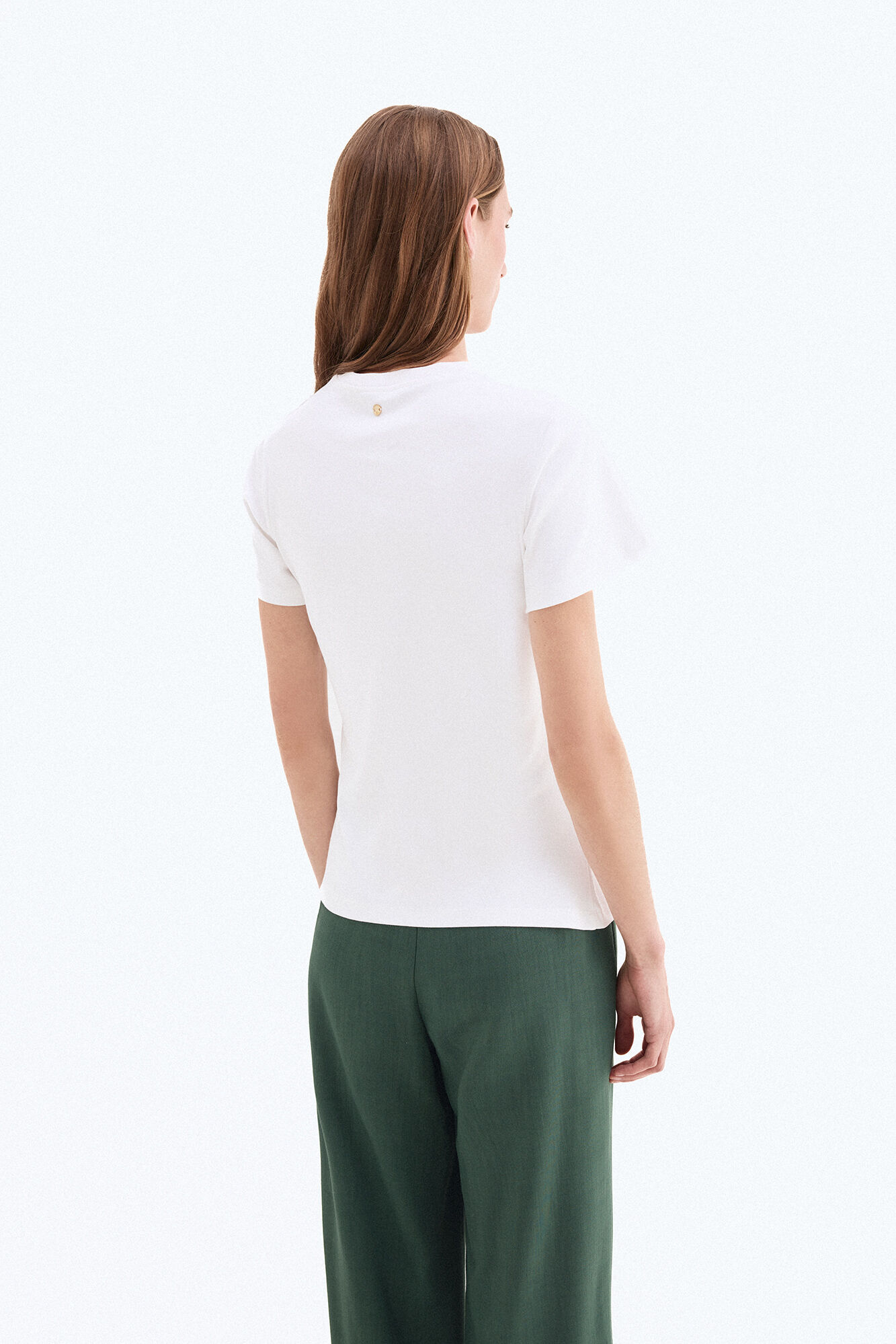 Pedro del Hierro Irregular hem draped short sleeve T-shirt White
