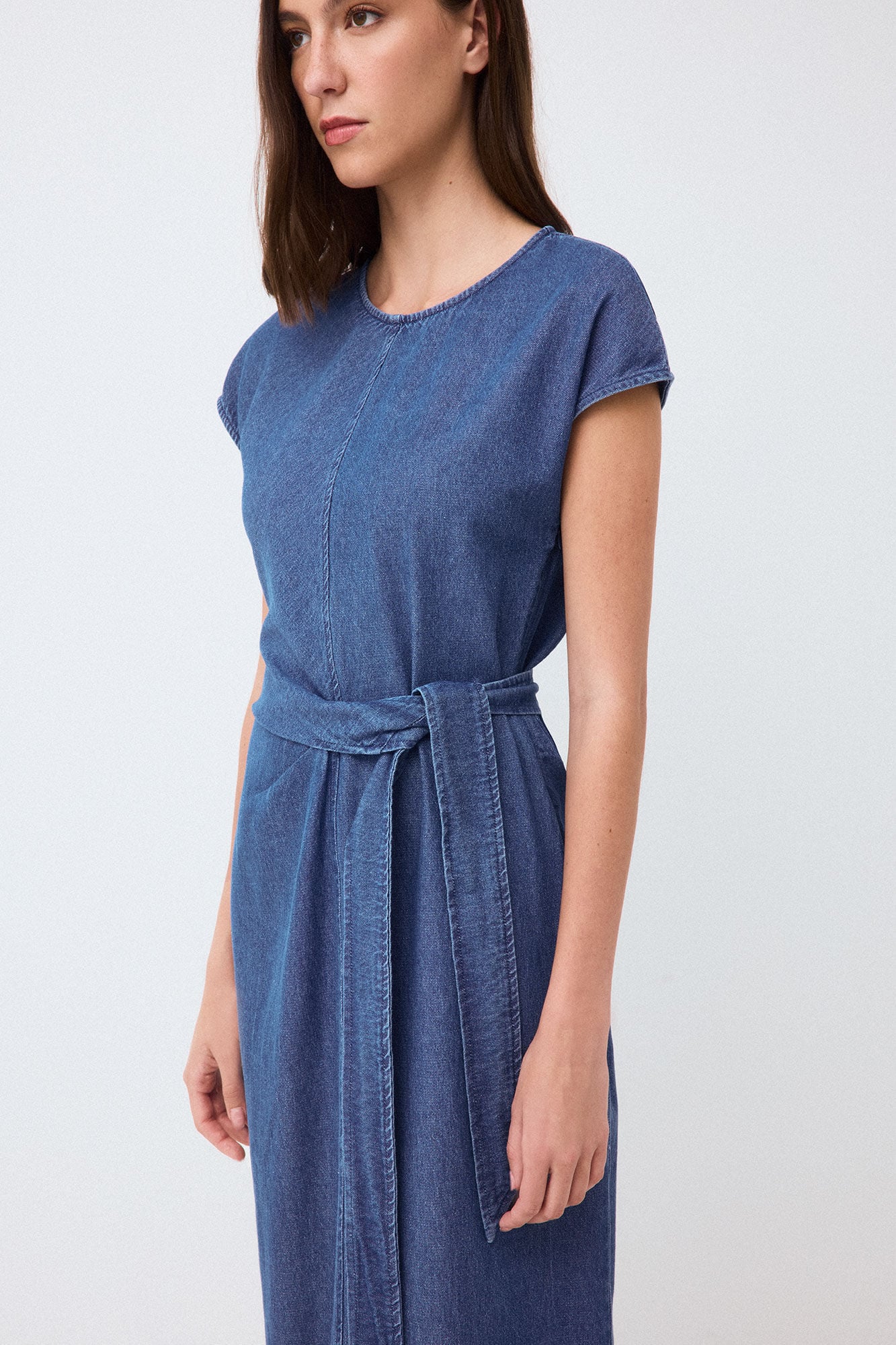 Pedro del Hierro Vestido nudo denim Azul