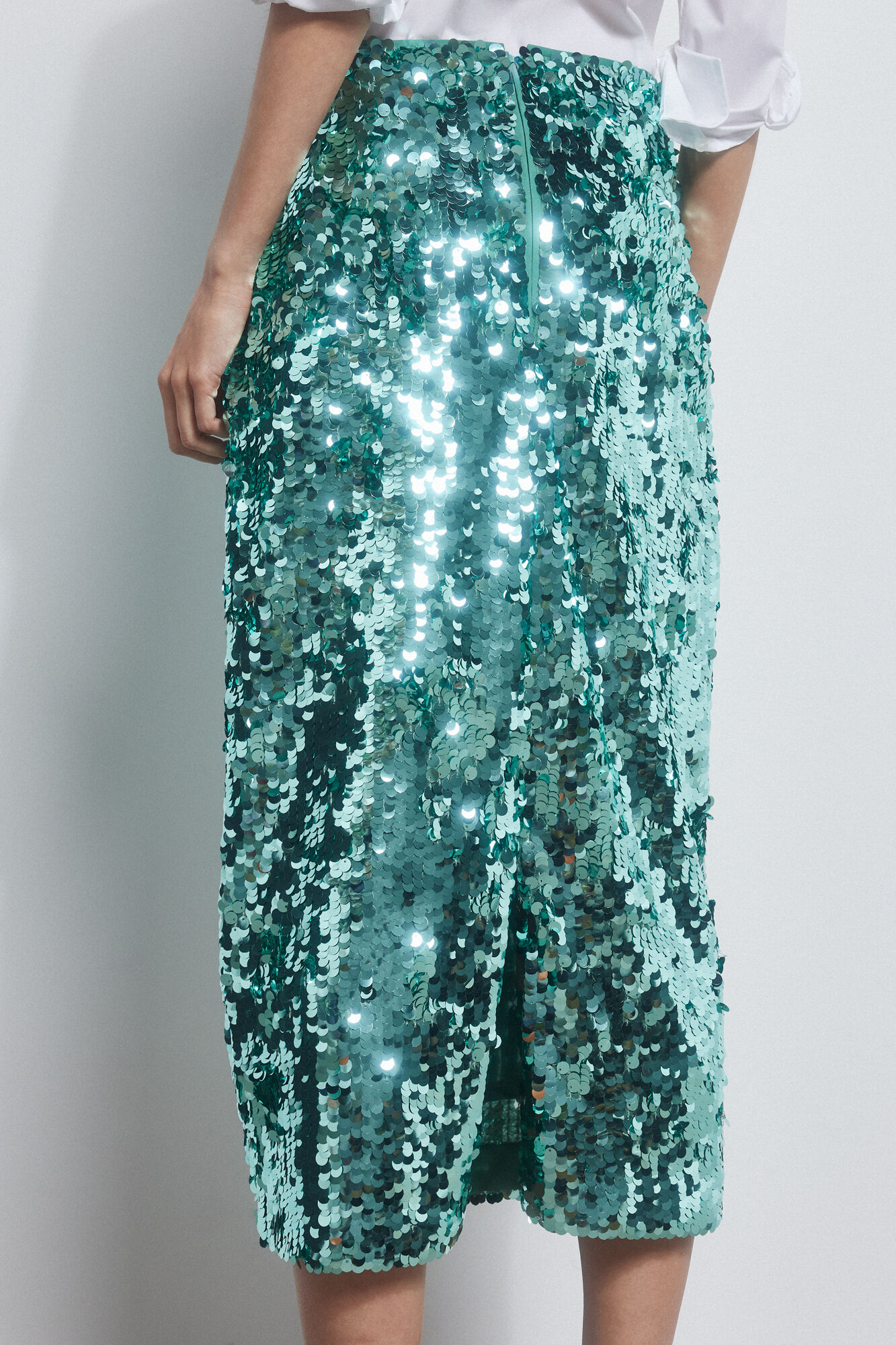 Pedro del Hierro Sequinned midi skirt Turquoise