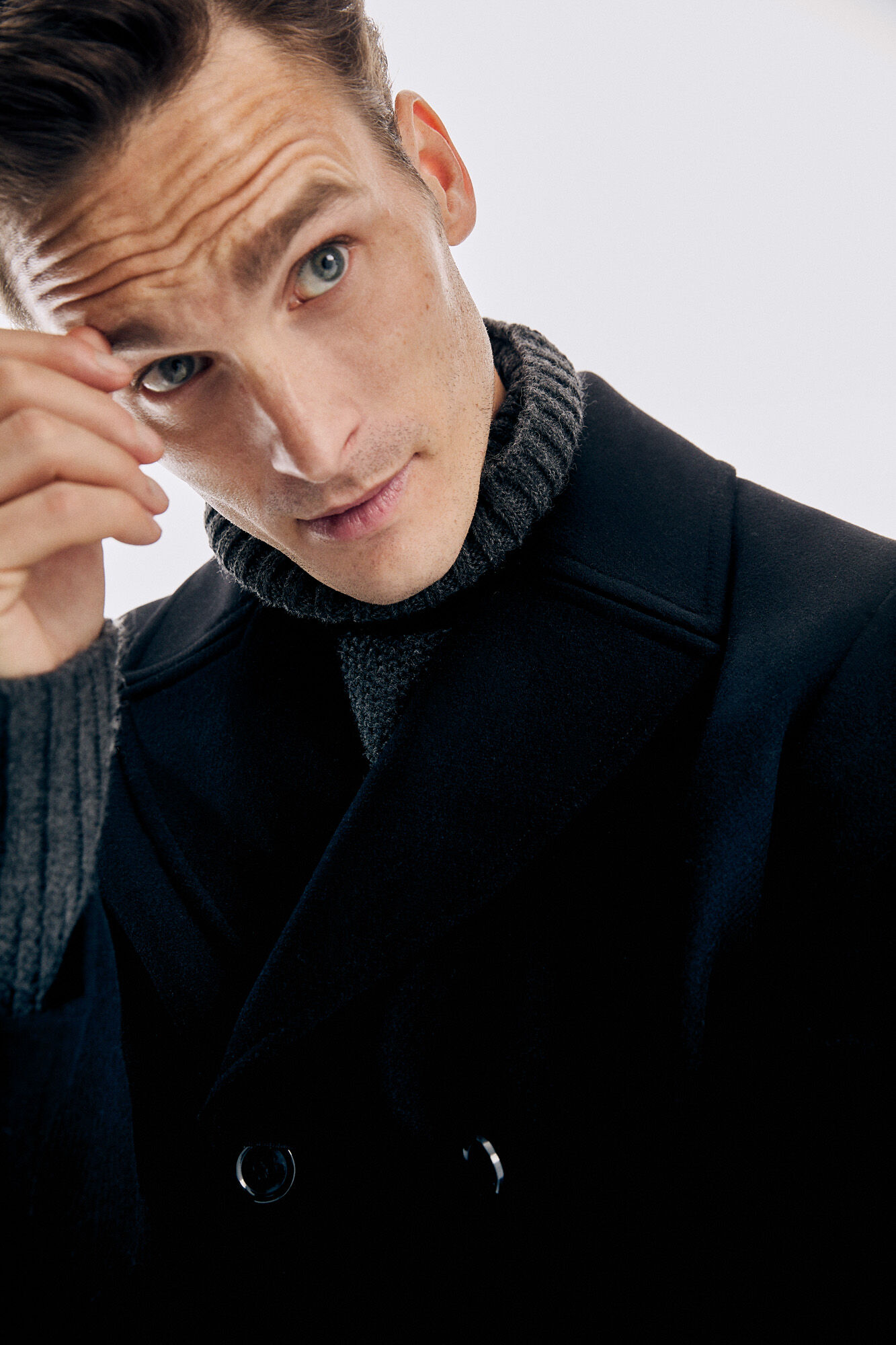 Pedro del Hierro Double-breasted coat Black