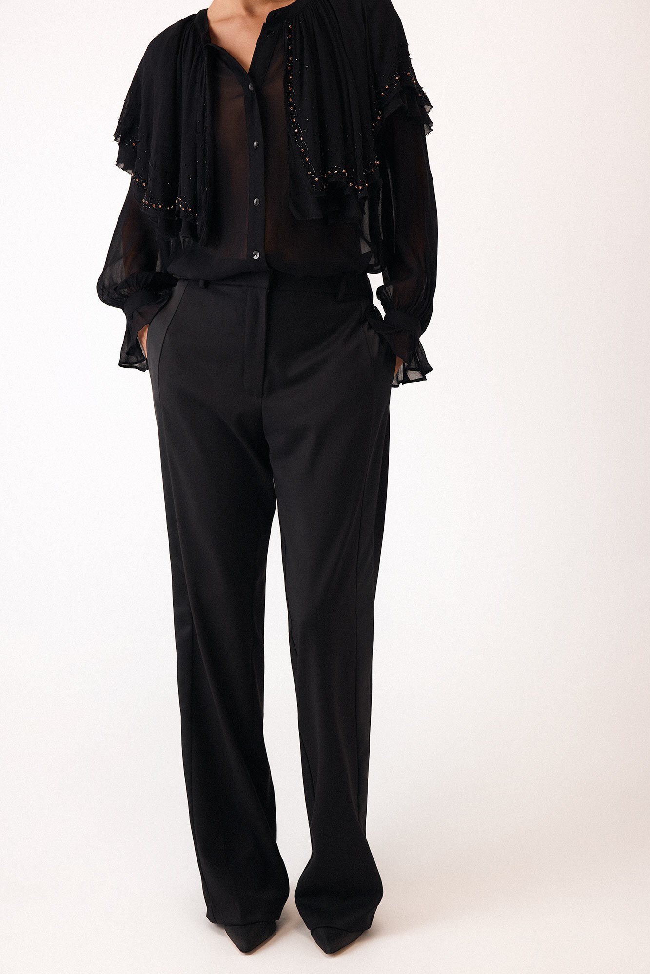 Pedro del Hierro Straight trousers Black