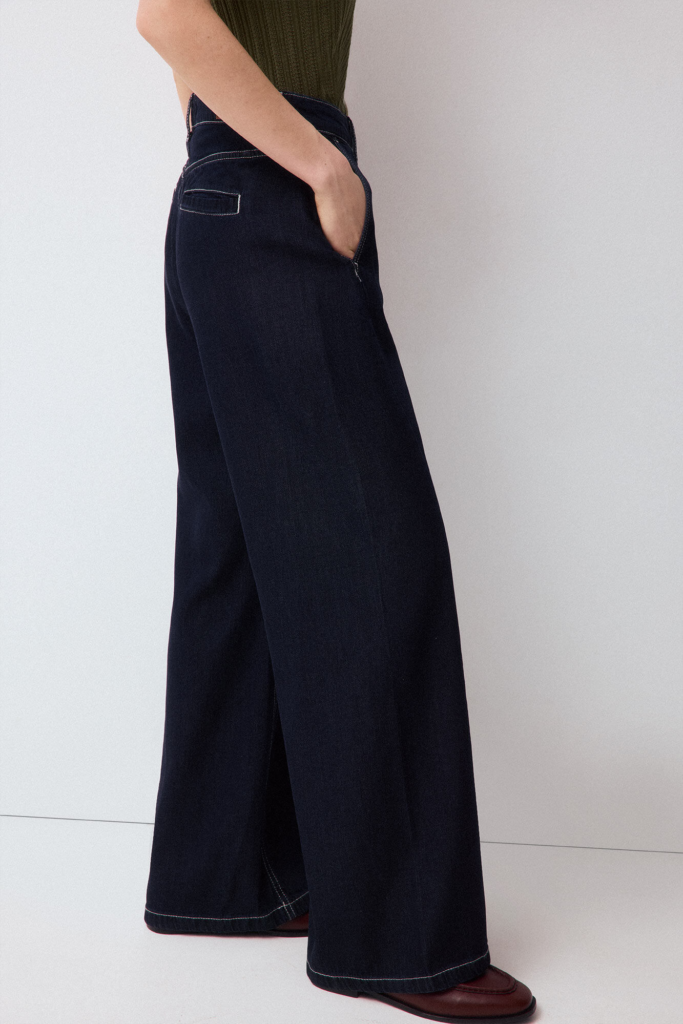 Pedro del Hierro Jeans wide leg arch Blue