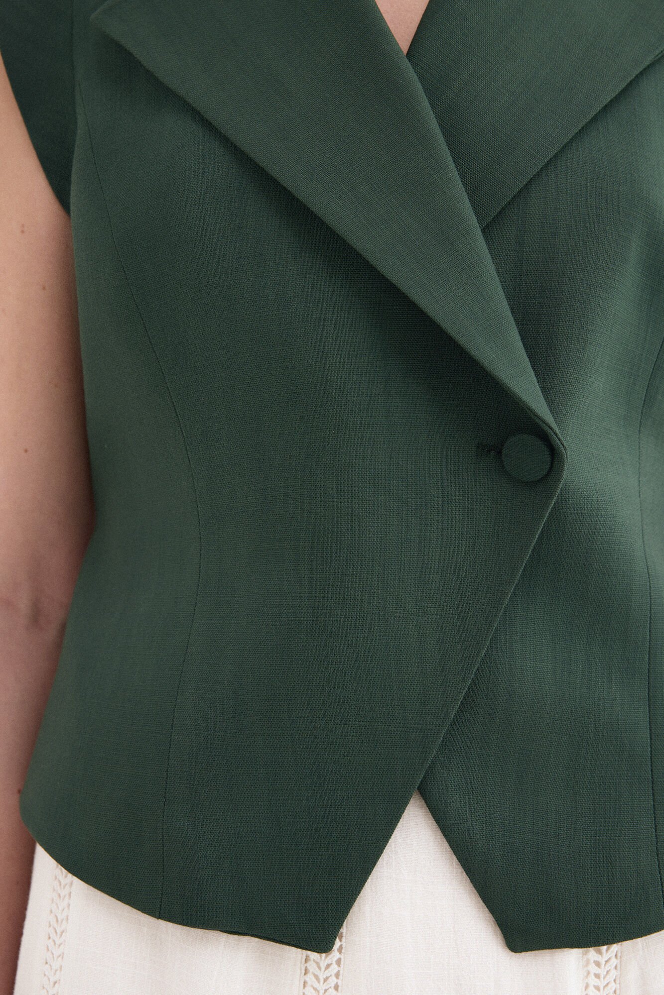 Pedro del Hierro Double-breasted gilet Green