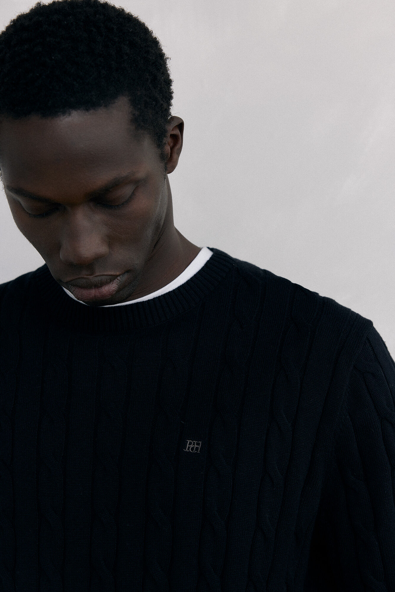 Pedro del Hierro Jersey algod&oacute;n y cashmere Negro