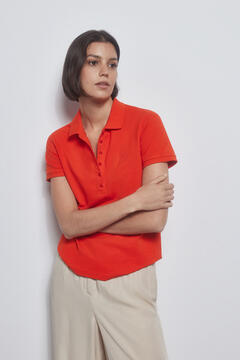 Pedro del Hierro Plain short-sleeved polo shirt Red