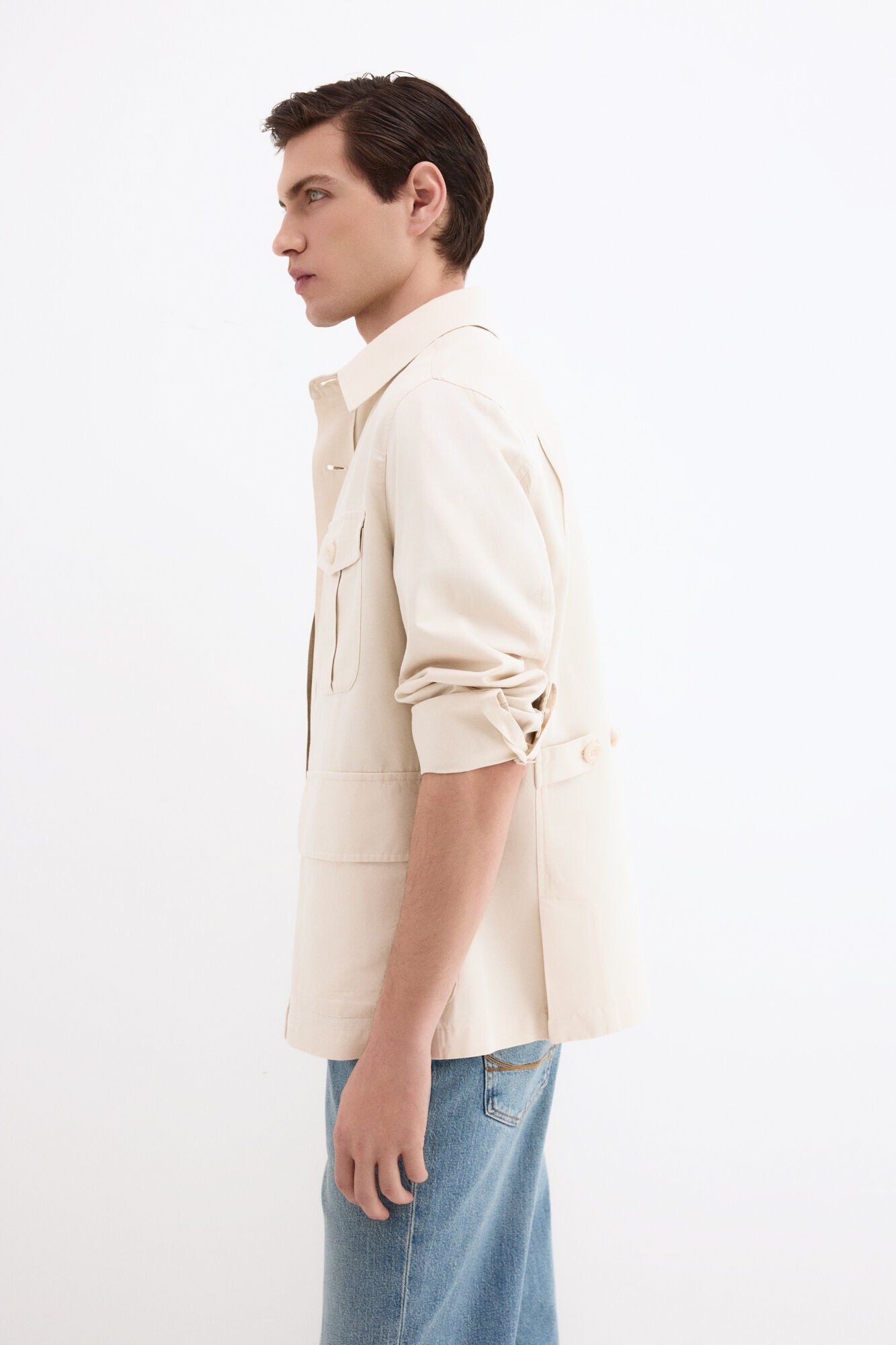 Pedro del Hierro Linen blend overshirt Beige