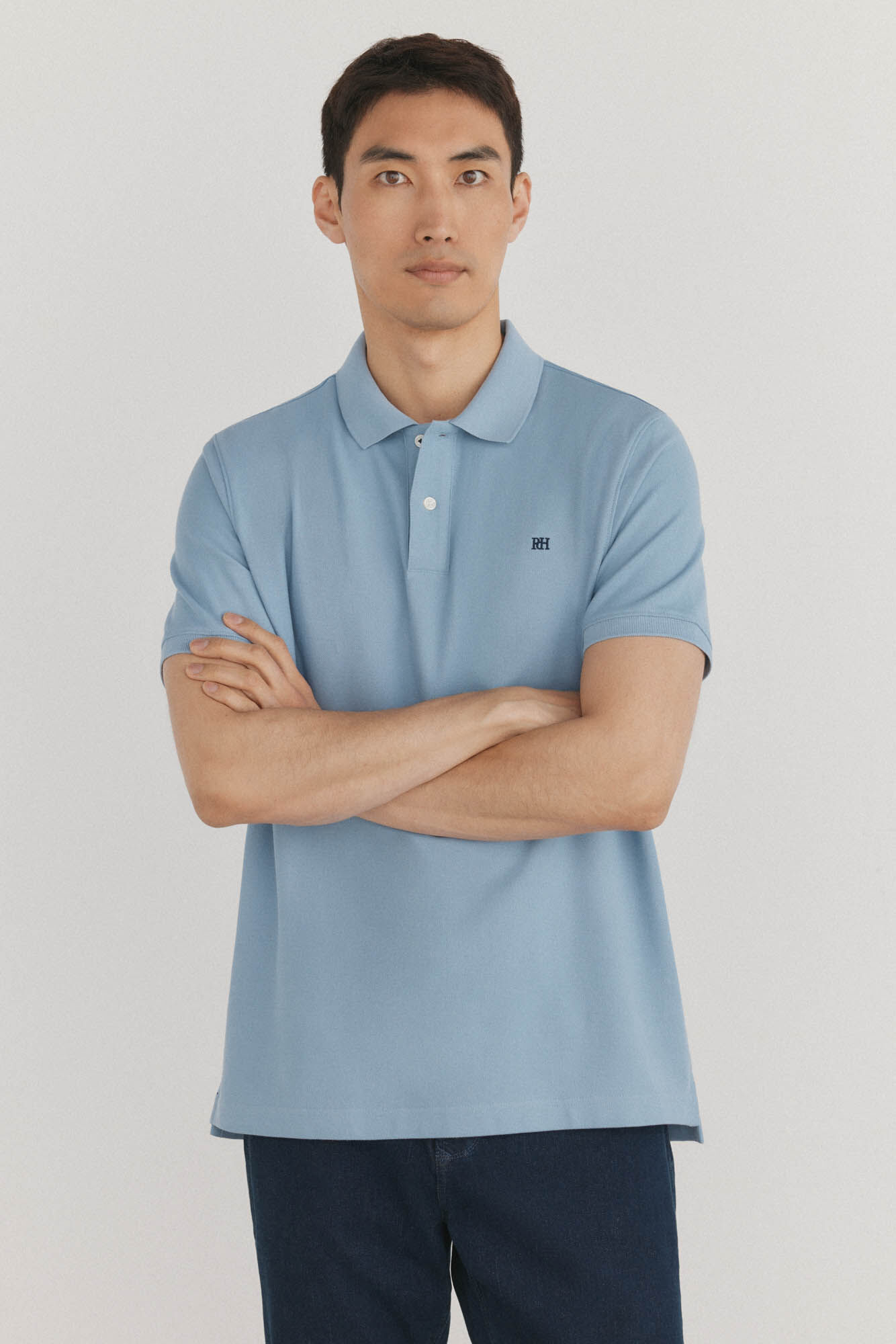 Pedro del Hierro Basic piqu&eacute; polo shirt Blue