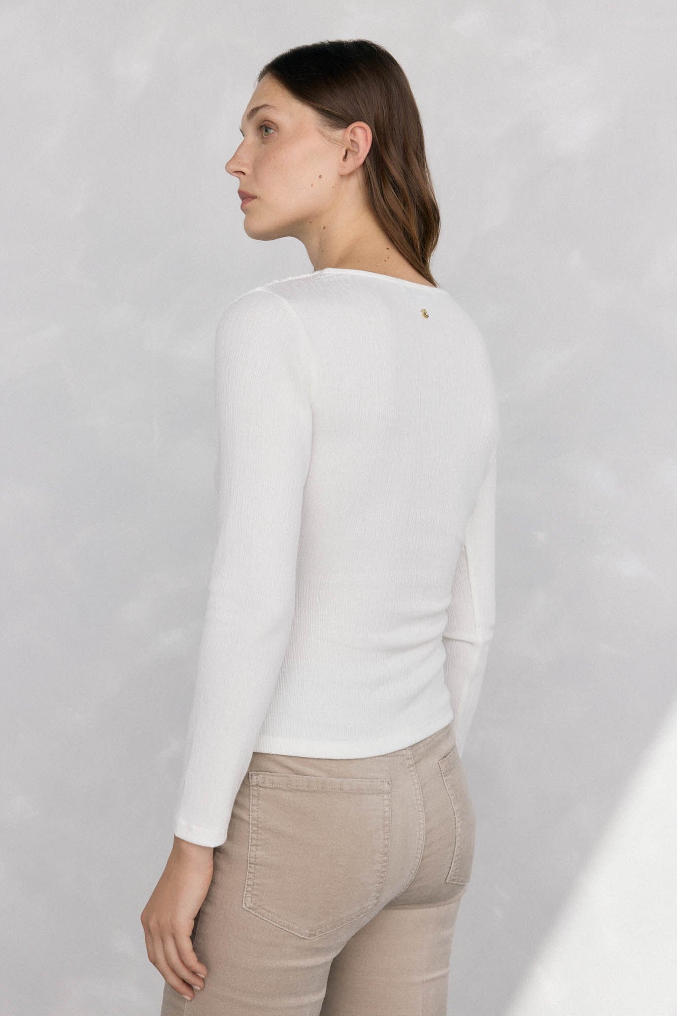 Pedro del Hierro Top texturizado drapeado Branco