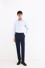 Pedro del Hierro Structured stretch trousers Blue
