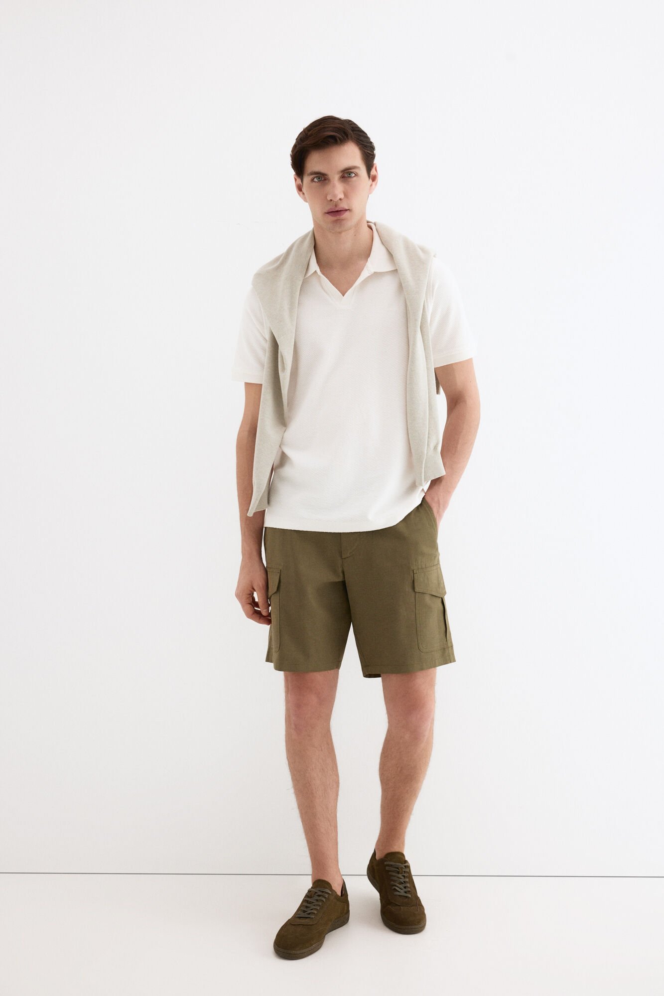 Pedro del Hierro Regular cargo Bermuda shorts Green