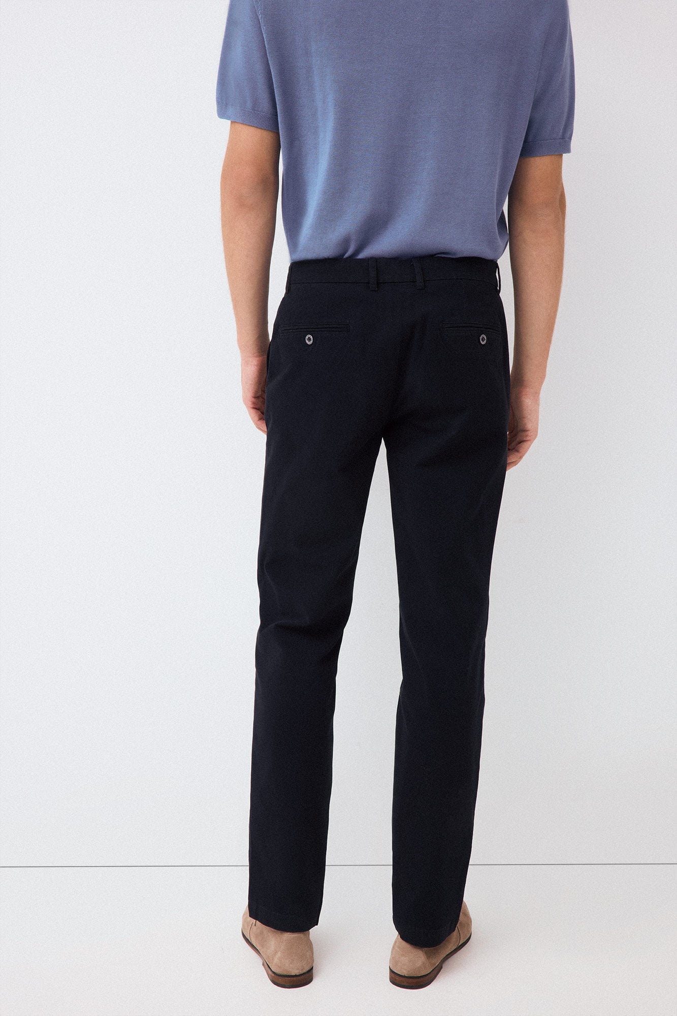 Pedro del Hierro Twill light regular dress chinos Blue