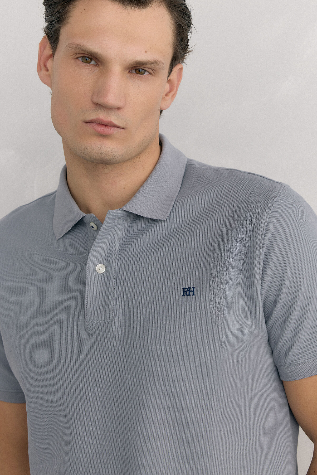 Pedro del Hierro Polo b&aacute;sico piqu&eacute; Gris
