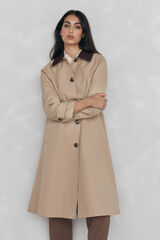 Pedro del Hierro Sobretudo longo com gola veludo Beige