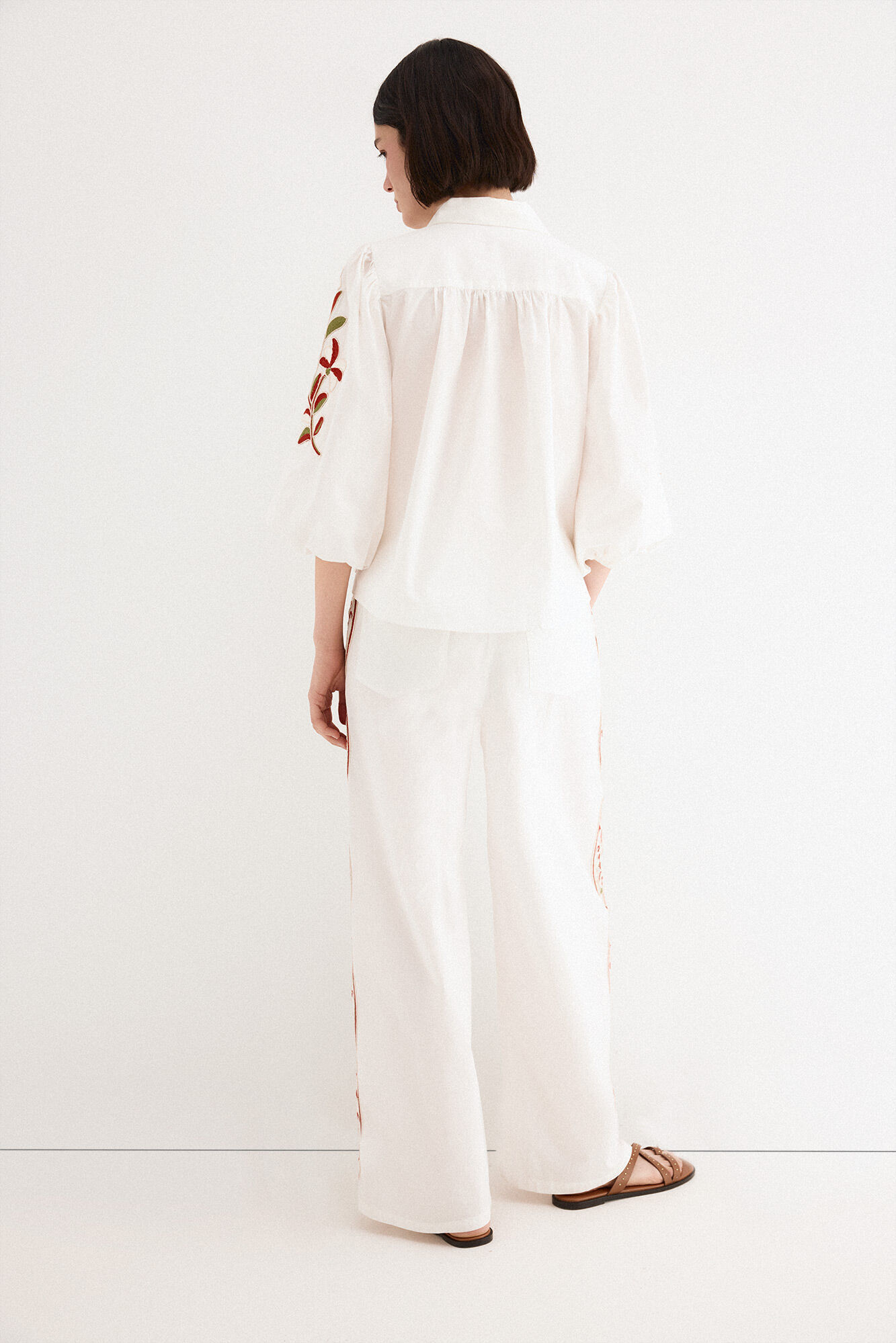 TFP by Tamara Falc&oacute; Embroidered trousers Ecru