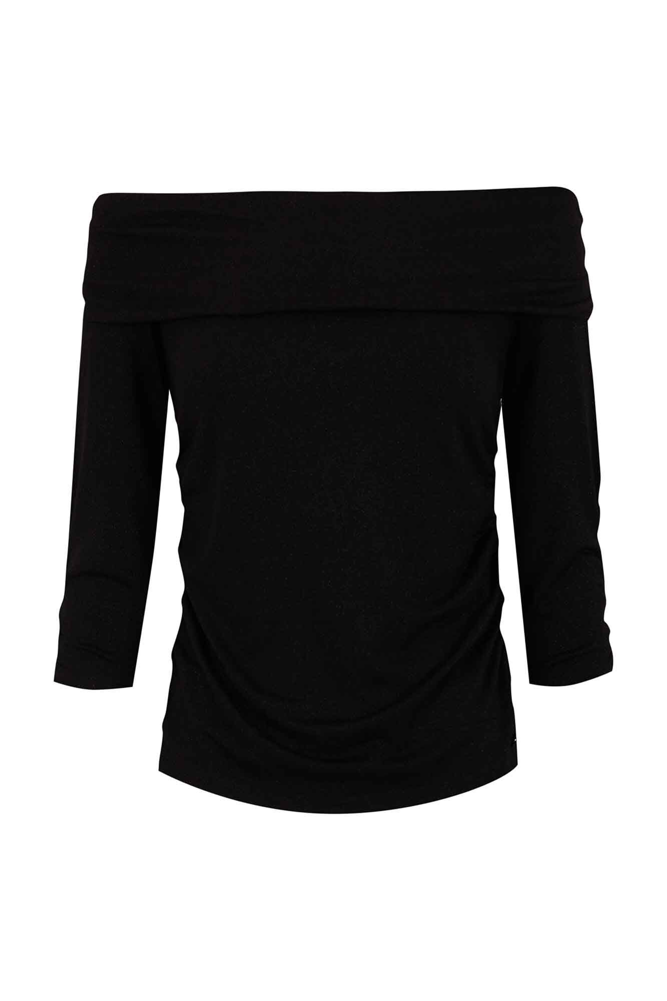 Pedro del Hierro Lurex off-shoulder t-shirt Black