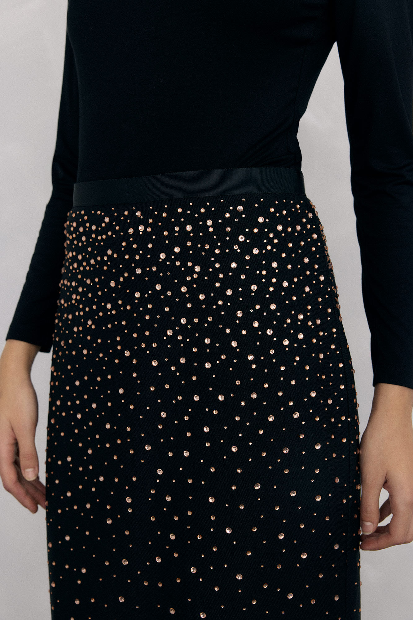 Pedro del Hierro Pencil skirt in fantasy fabric Black