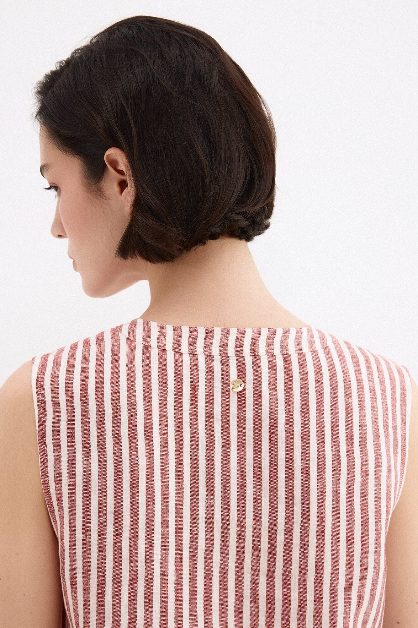 Pedro del Hierro Striped linen top Pink