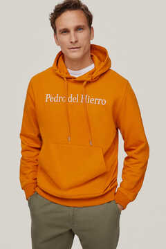 Pedro del Hierro Sudadera logo capucha Orange