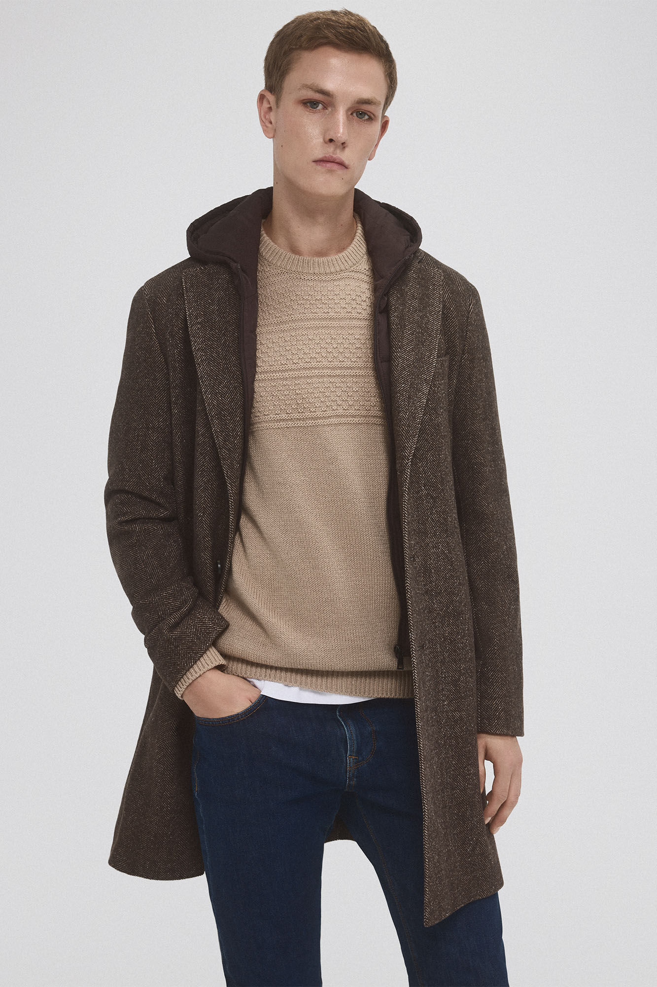 Pedro del Hierro Coat with removable lining Beige