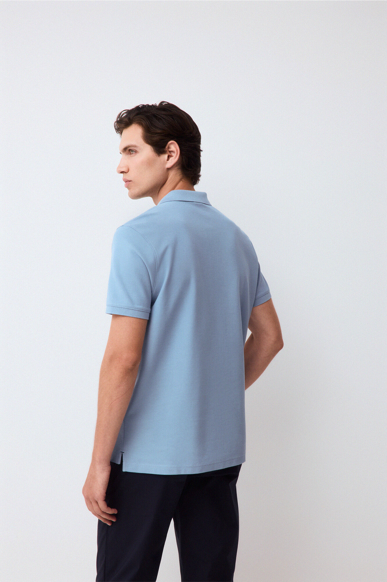 Pedro del Hierro Piqu&eacute; basic polo shirt Blue