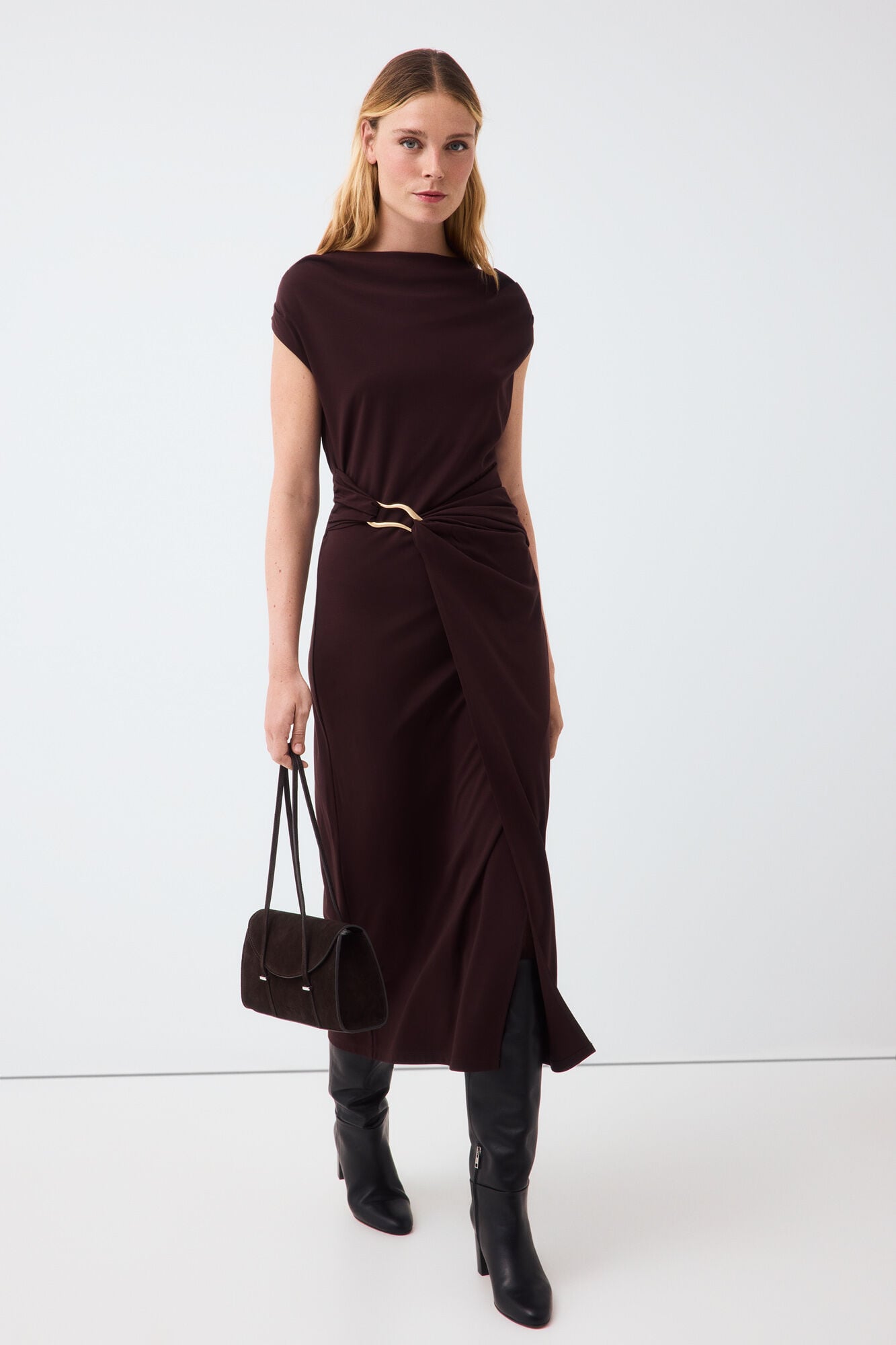 Pedro del Hierro Gold fitted dress