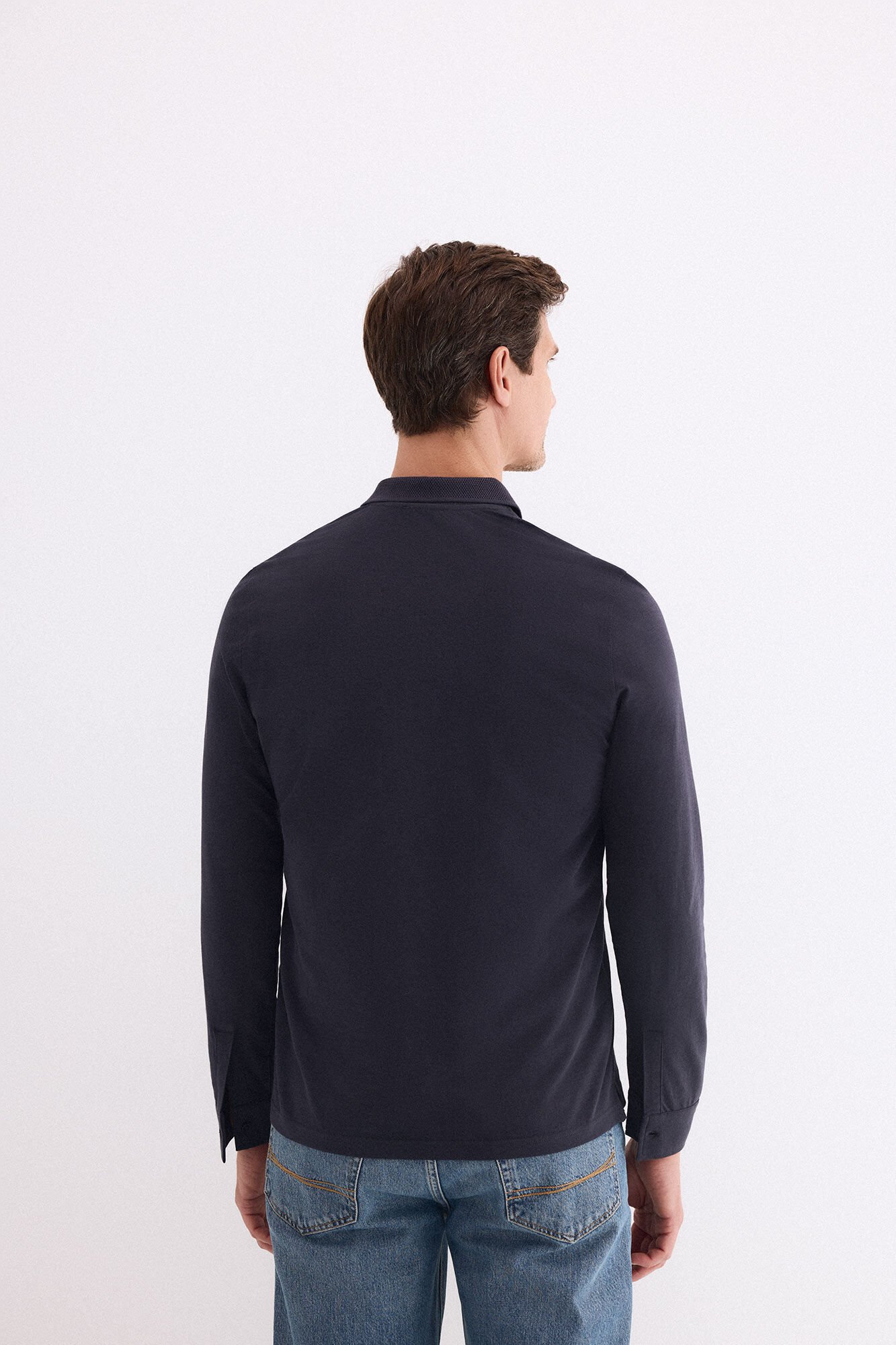 Pedro del Hierro Long sleeve polo shirt Blue