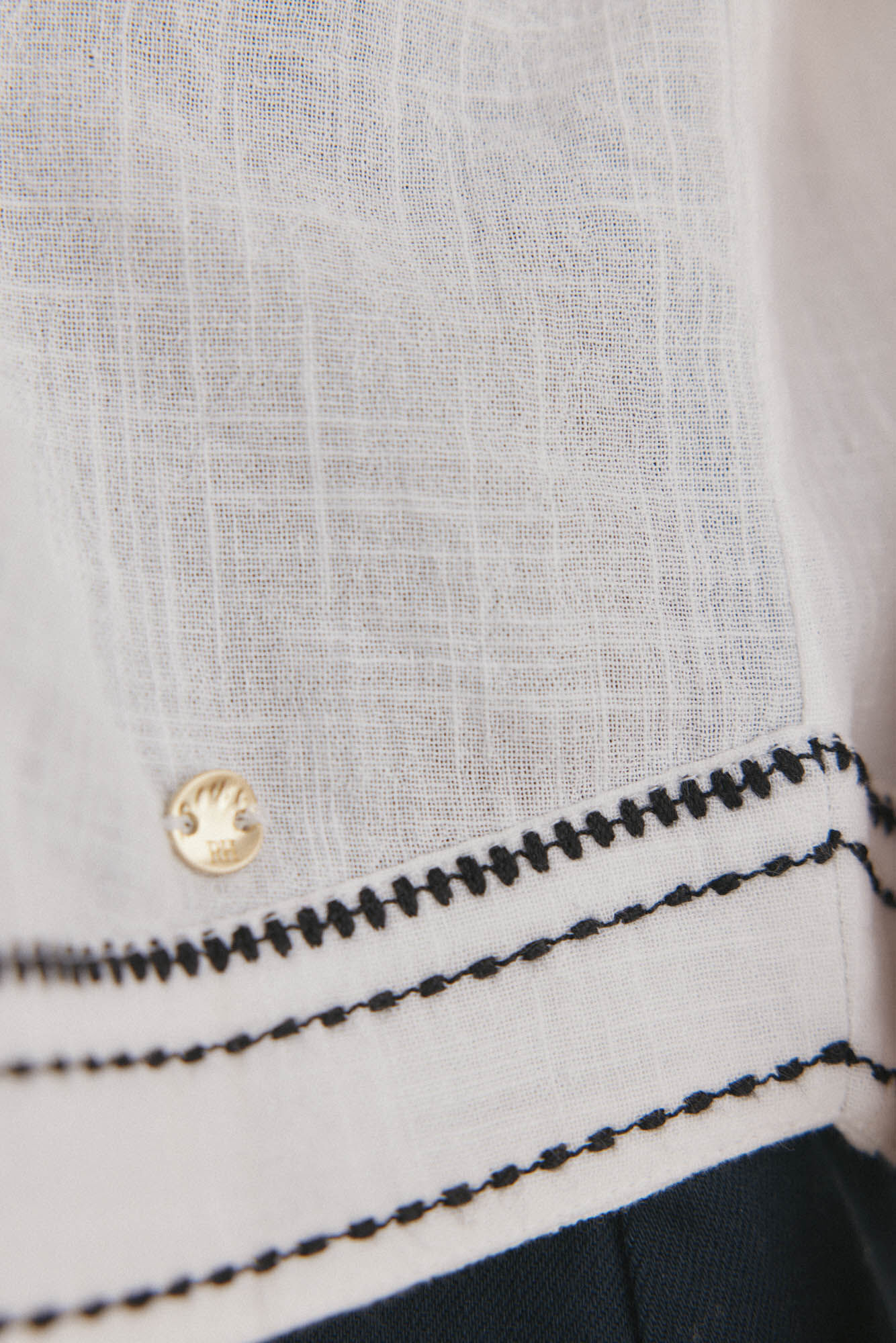 Pedro del Hierro Camisa larga contrastante Branco