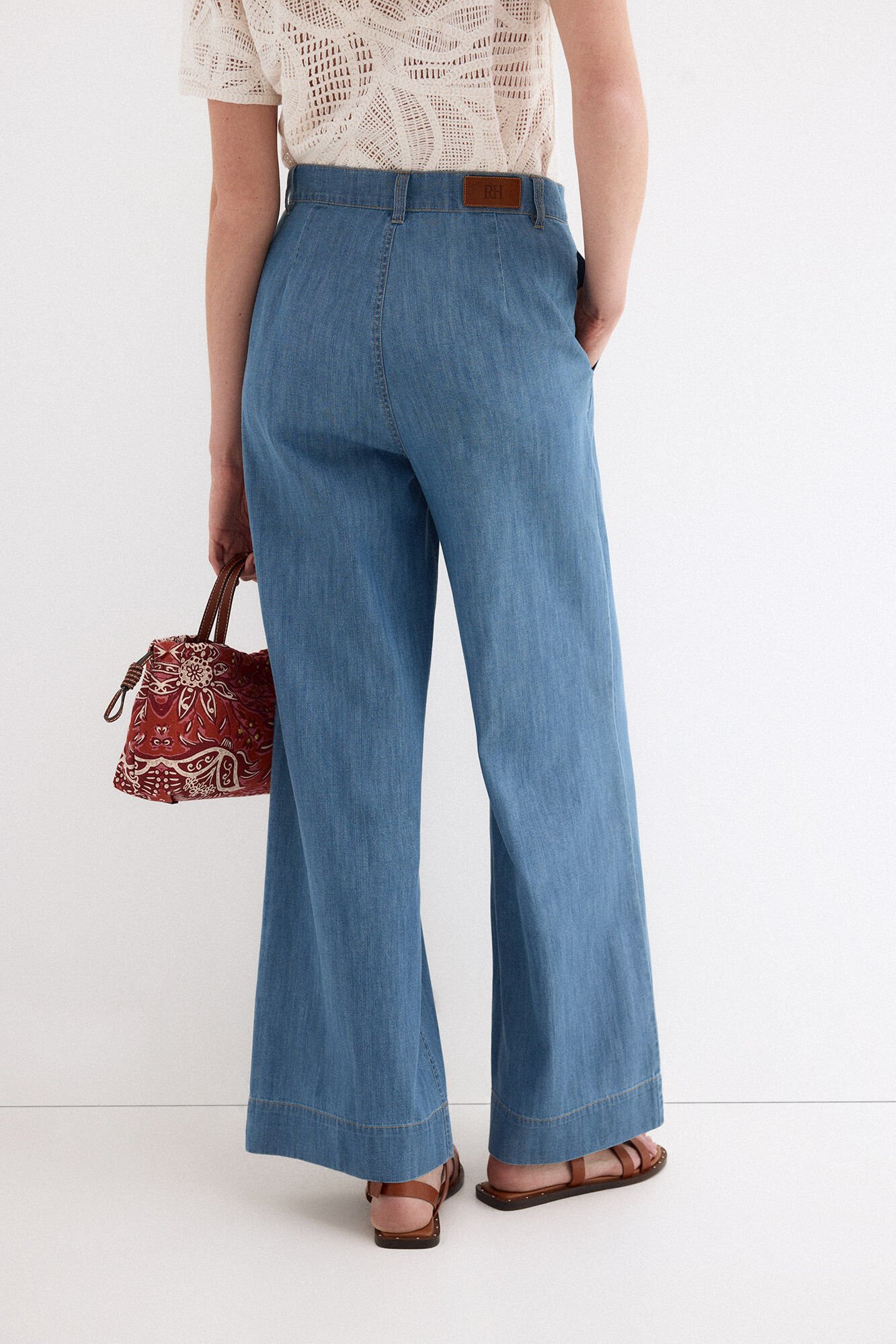 Pedro del Hierro Classic wide leg jeans Blue