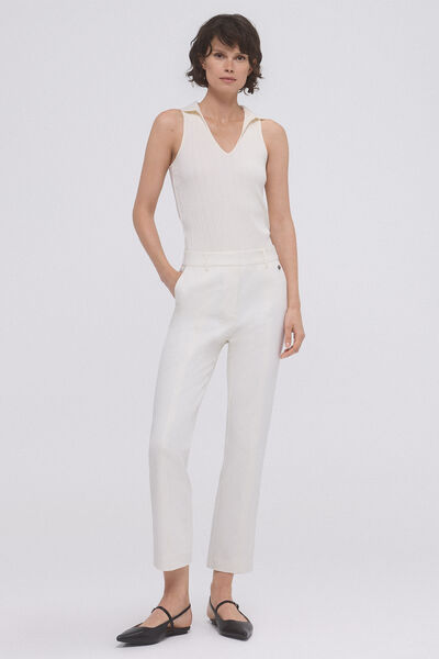 Pedro del Hierro Pantalon recto confort Beige