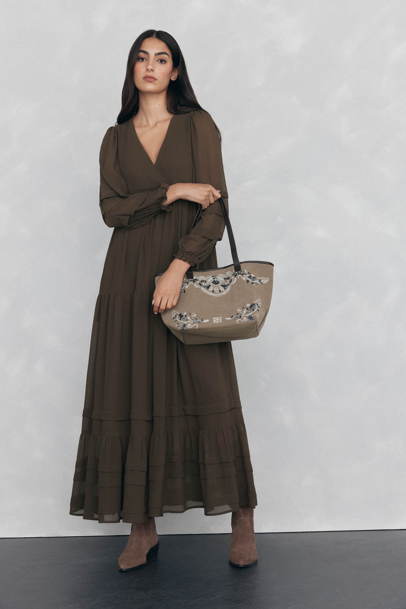 Pedro del Hierro Long dress with drawstring detail