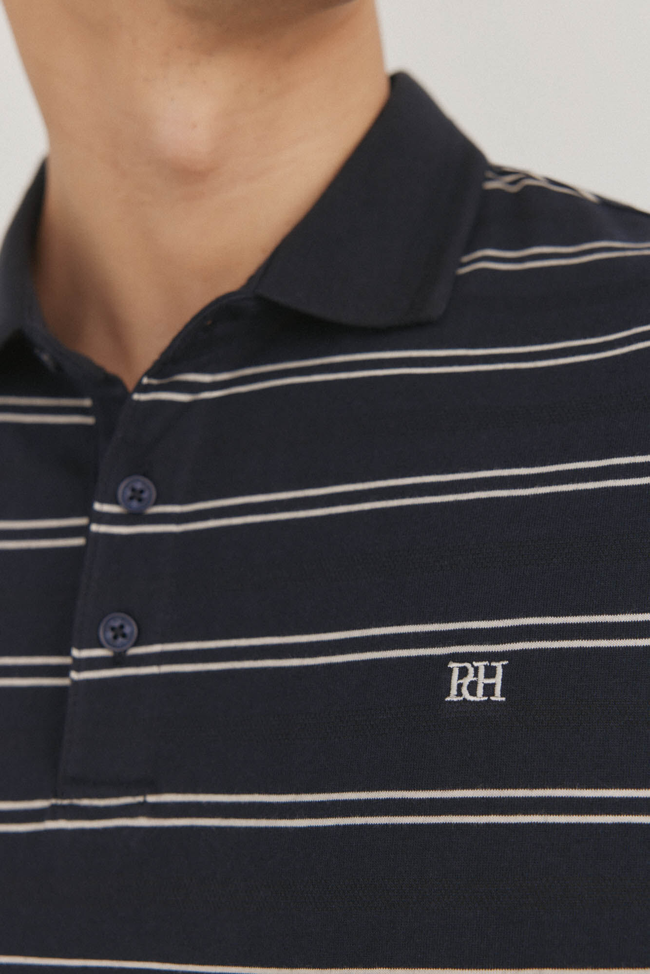 Pedro del Hierro Striped polo shirt Blue