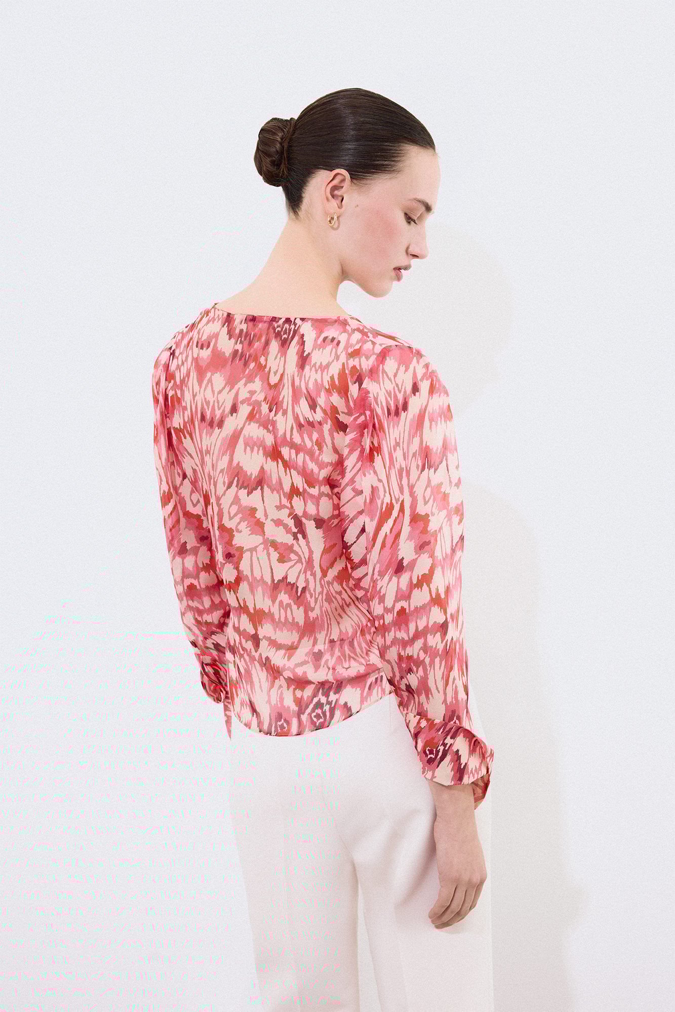 Pedro del Hierro Silk printed blouse Red