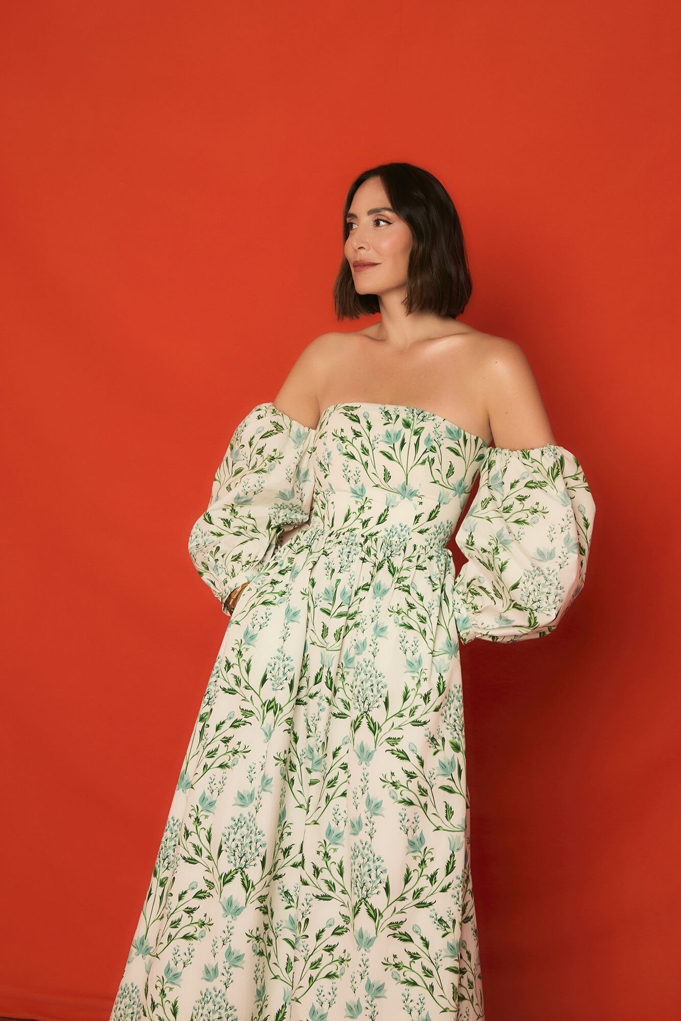 TFP by Tamara Falc&oacute; Strapless printed dress