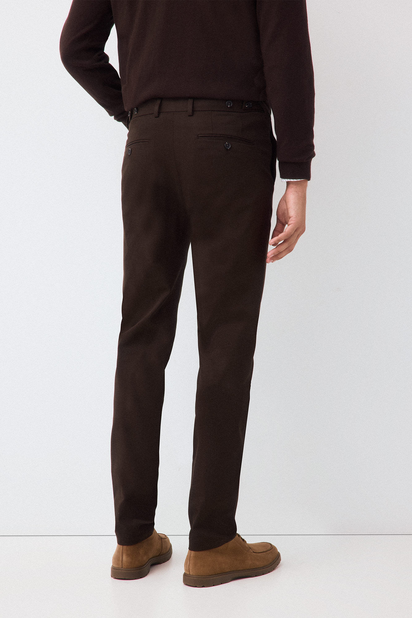 Pedro del Hierro Oversized slim chinos Brown