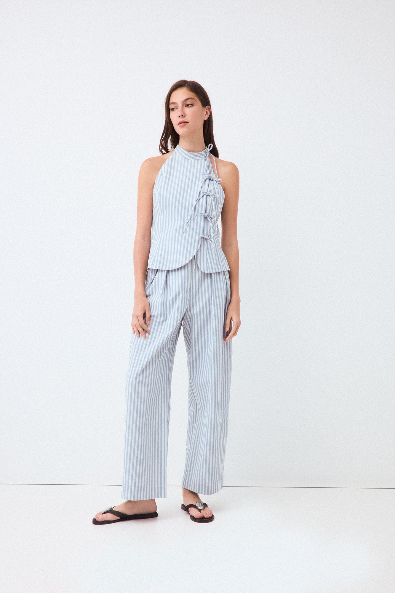 Pedro del Hierro Striped straight trousers