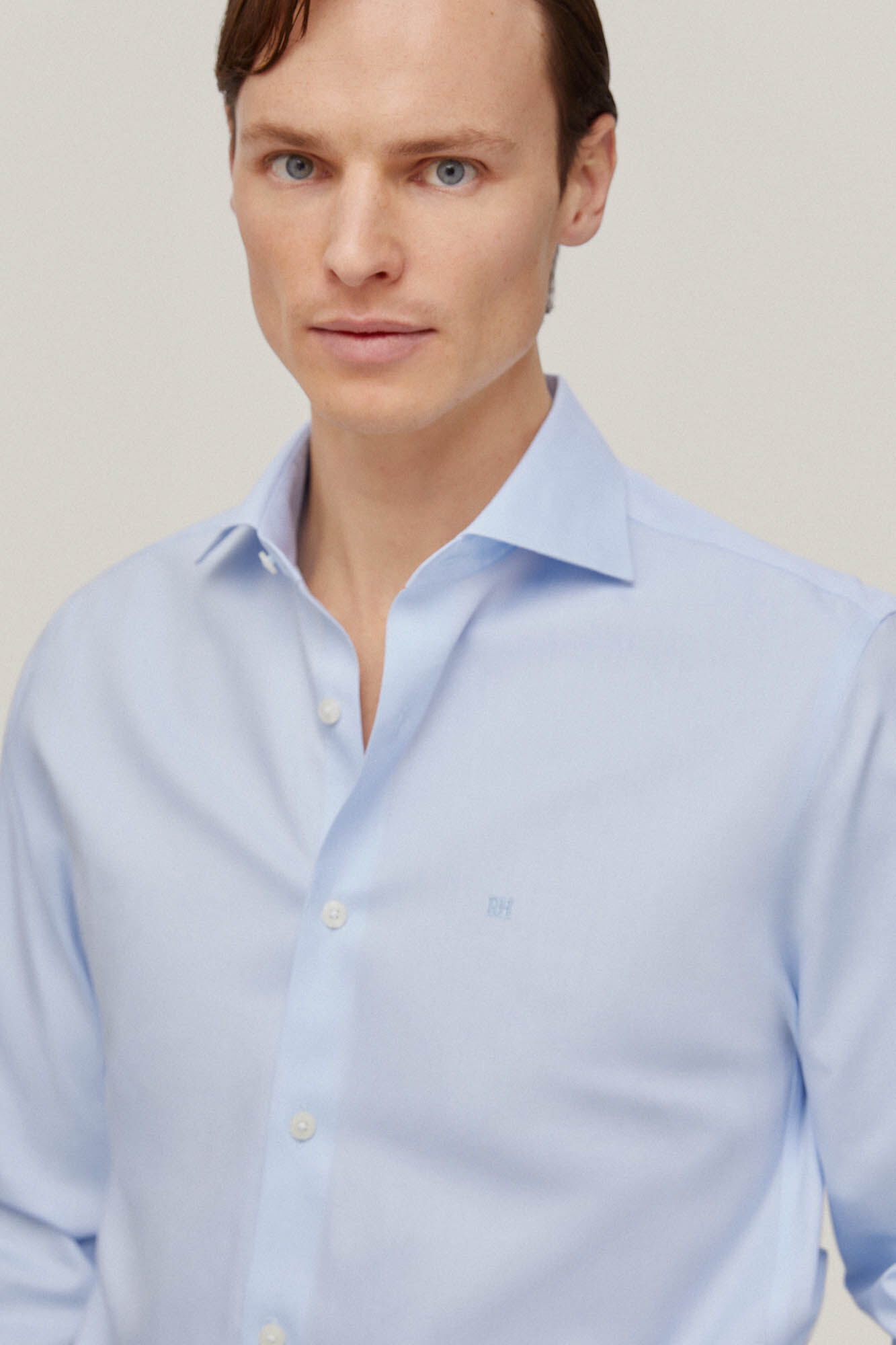 Pedro del Hierro Camisa vestir pinpoint liso non iron + antimanchas Blue
