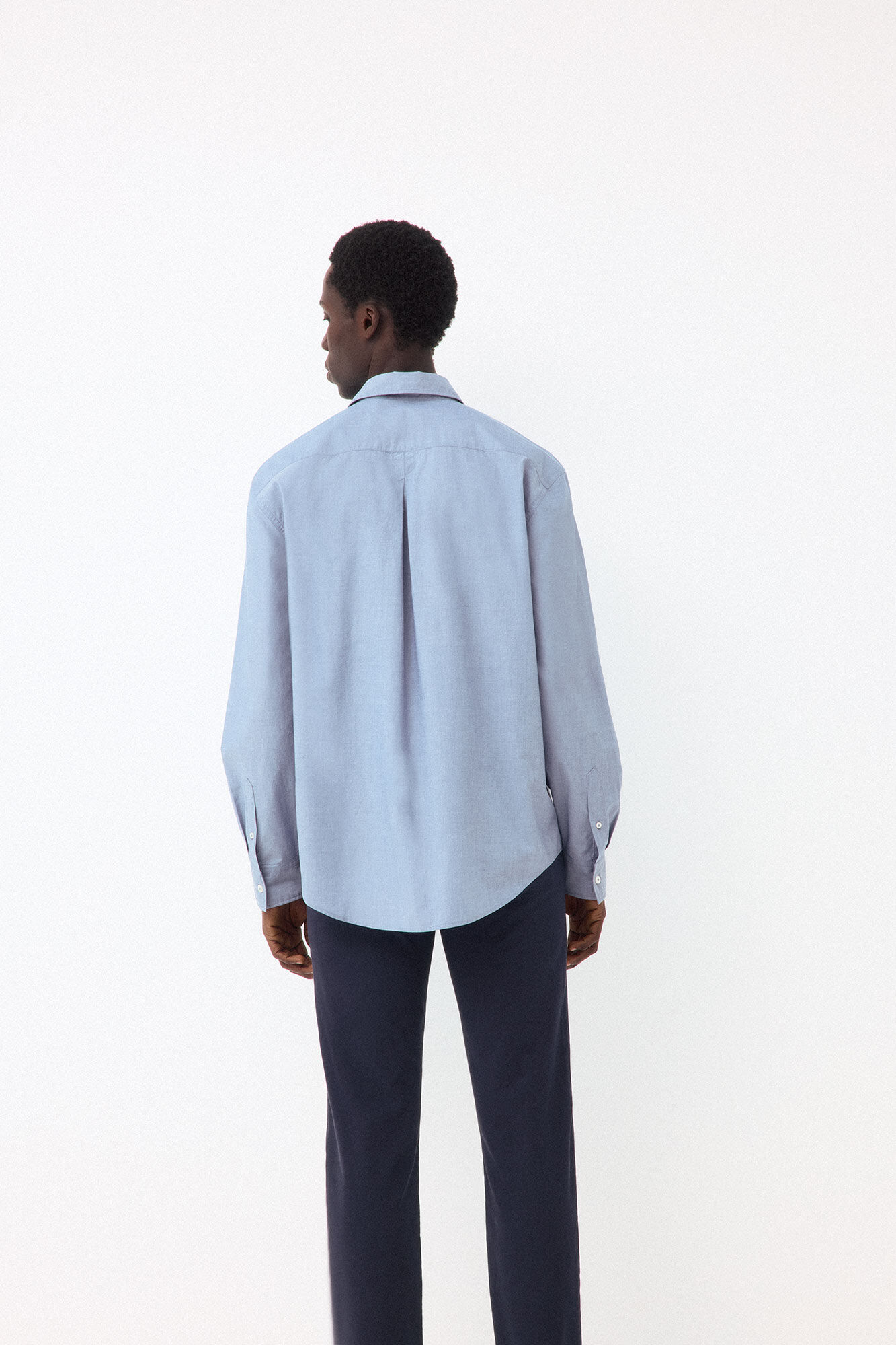 Pedro del Hierro Plain poplin relaxed fit shirt Blue