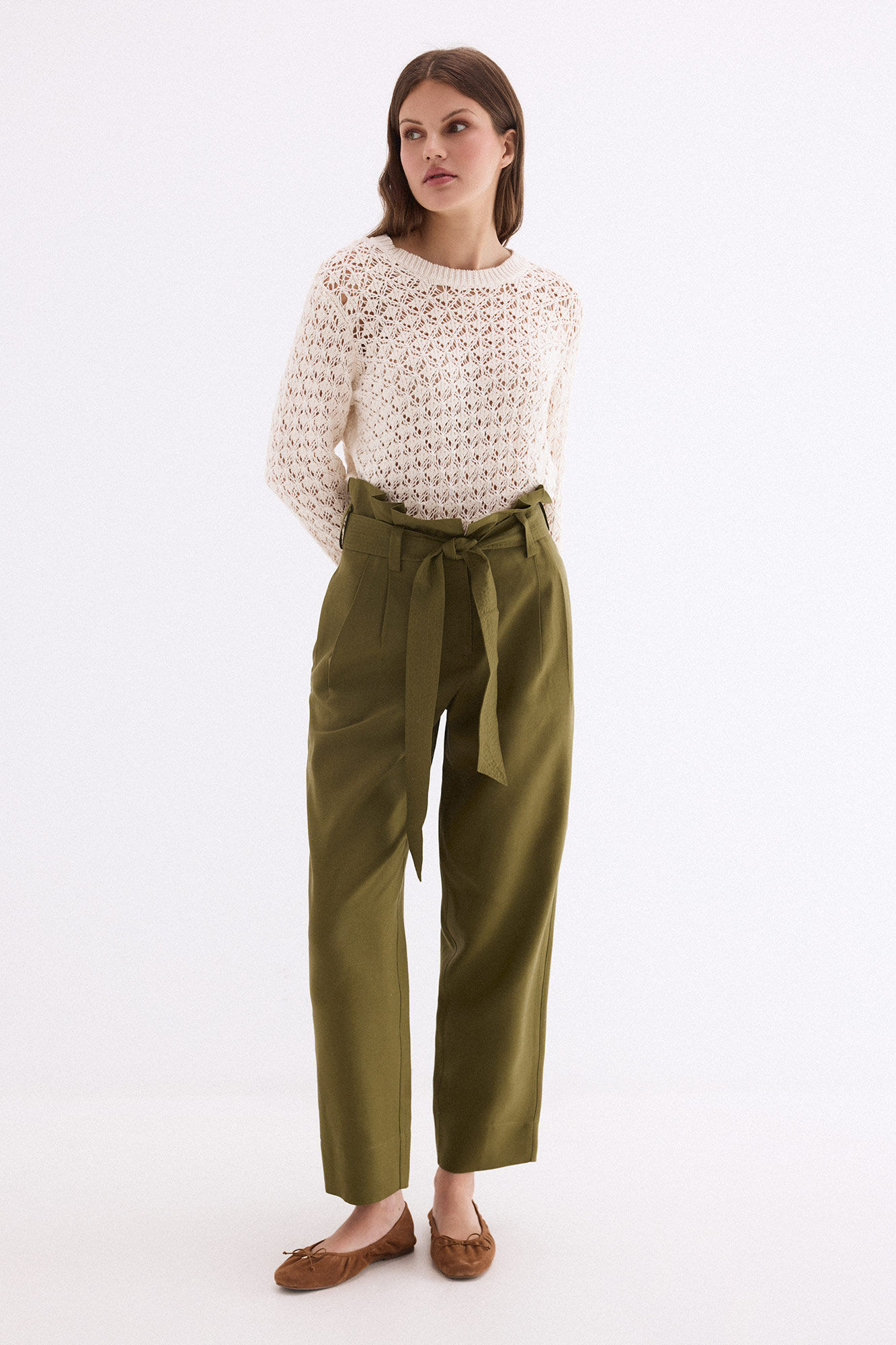 Pedro del Hierro Green carrot fit trousers