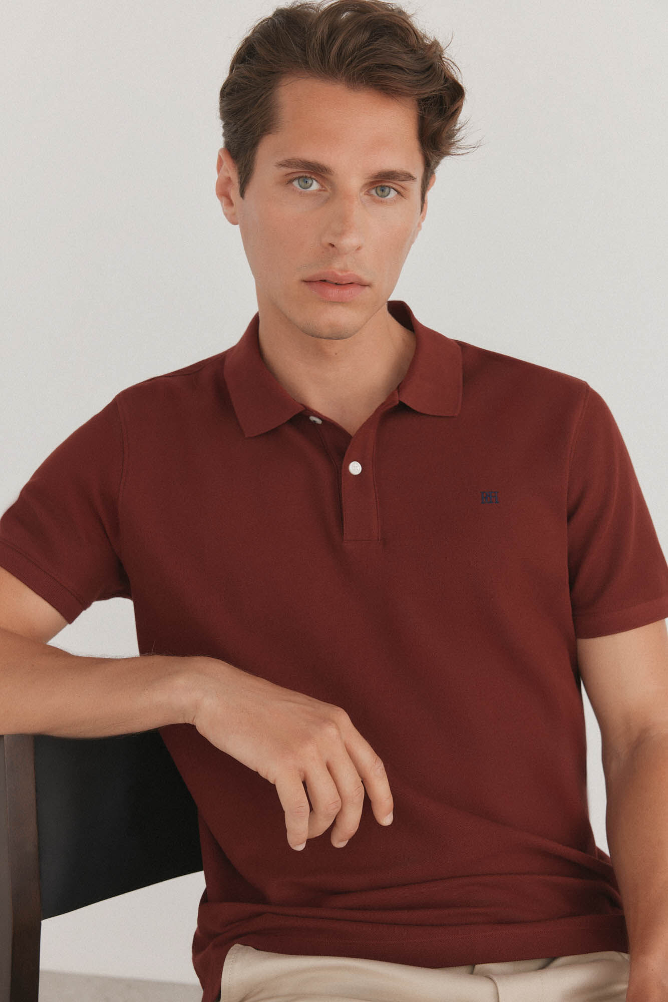 Pedro del Hierro Polo b&aacute;sico slim Bordeaux