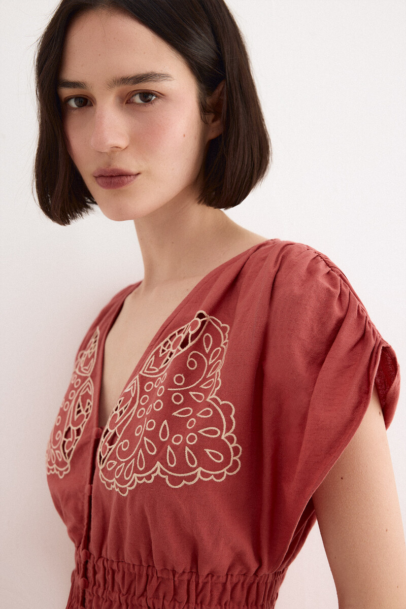 TFP by Tamara Falcó Embroidered dress Orange