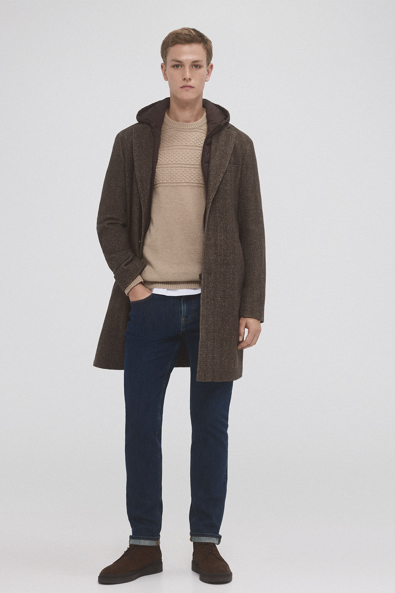 Pedro del Hierro Coat with removable lining Beige