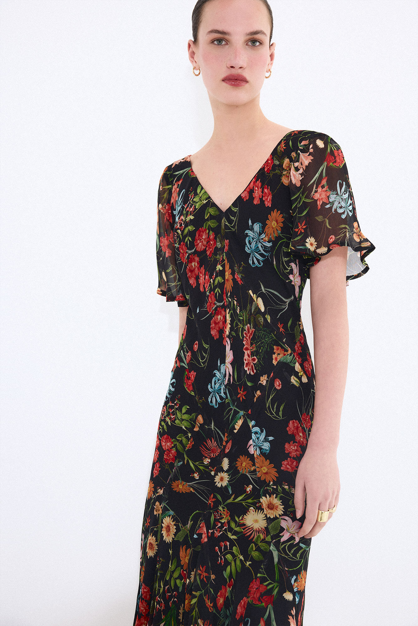 Pedro del Hierro Vestido largo estampado cortes