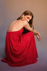 Pedro del Hierro Fluid long dress with straps Red
