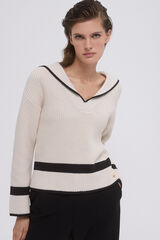 Pedro del Hierro Jersey cuello marinero Beige