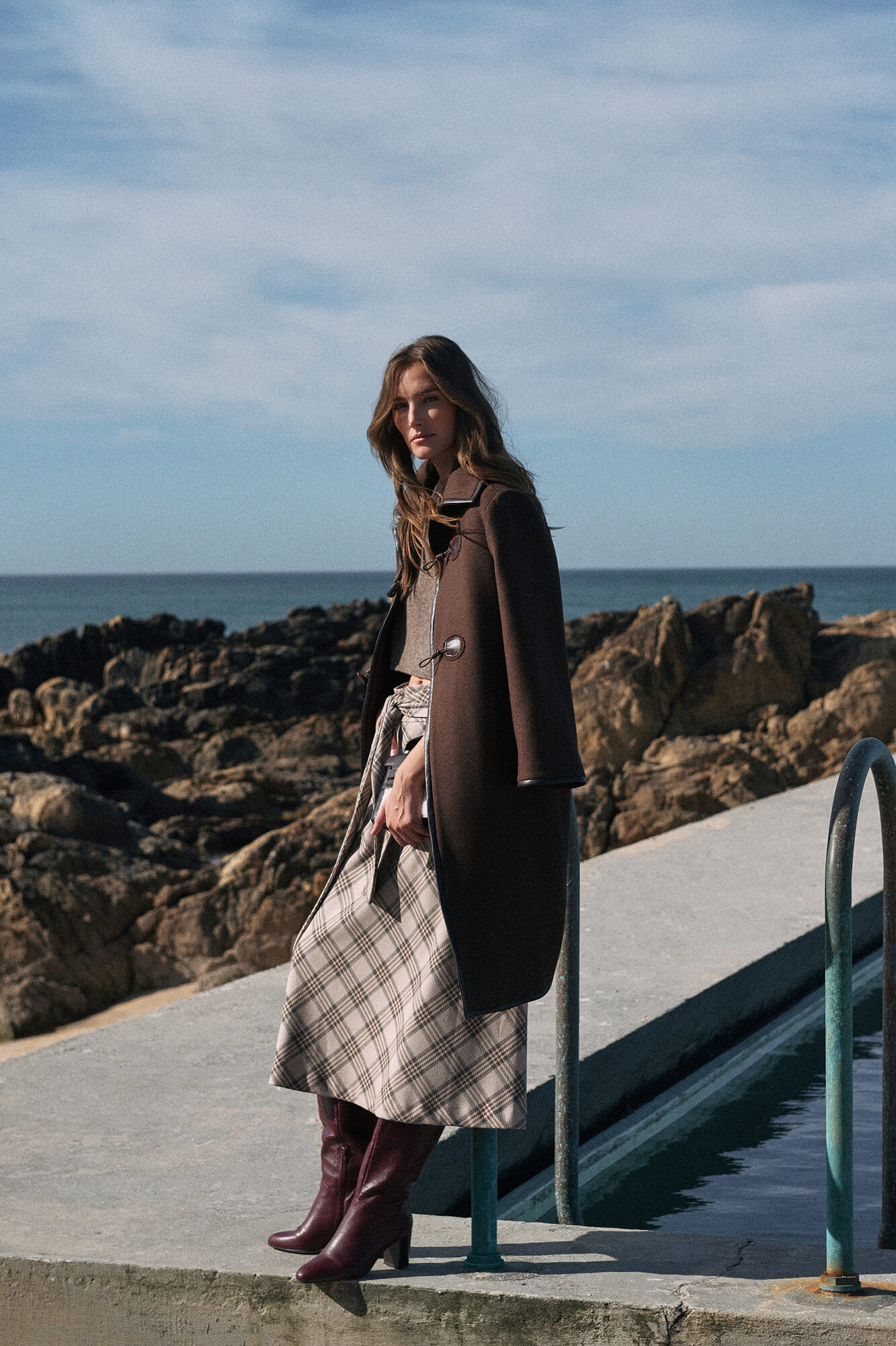 Pedro del Hierro Coat with contrasting details