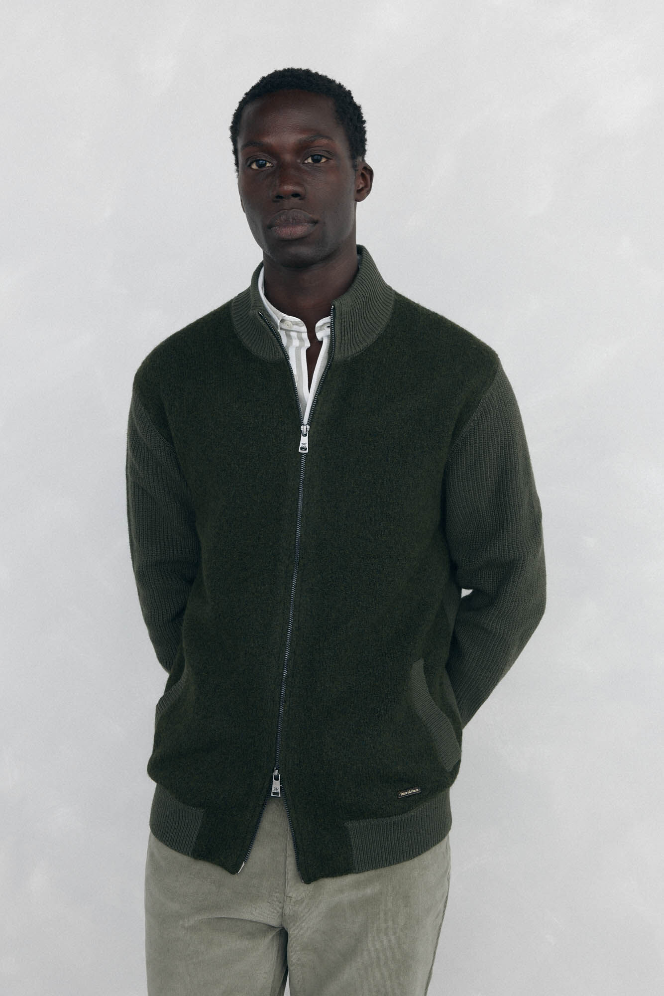 Pedro del Hierro Premium Christmas cotton cardigan with zip fastening fastening