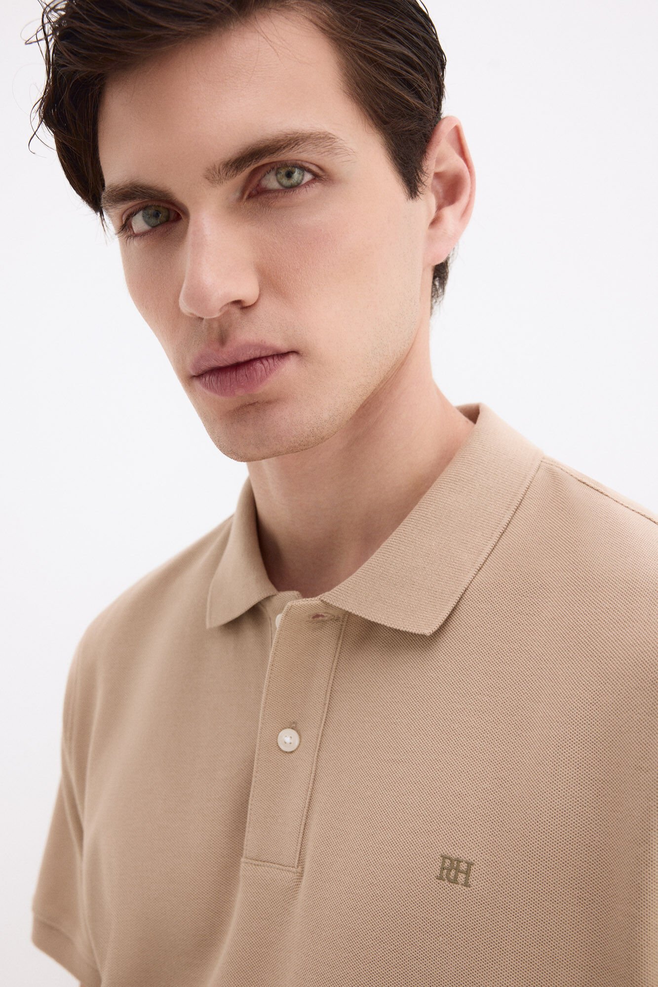 Pedro del Hierro Basic piqu&eacute; polo shirt Beige